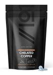 Chelated Copper 1mg with BioPerine® - 100% NRV per Tablet – Energy + Immunity Support – Improved Absorption – Non GMO, Gluten Free, Halal – 120 Vegan Tablets