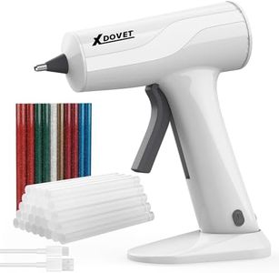 XDOVET Cordless Hot Melt Glue Gun, Mini Glue Gun Kit with 30 Pc Premium Glue Stick and 10 Pcs Craft sticks, Automatic-Power-Off Glue Gun for Crafts,Fast Repairs, Festival Decorations and DIY