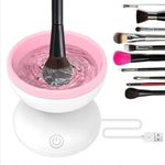 Electric Makeup Brush Cleaner Machine, Wash Makeup Brush Cleaner Rotary Automatic Low Noise Makeup Brush Cleaner Machine Portable Automatic Spinner Brush Cleaner Tool for All Size Brushes