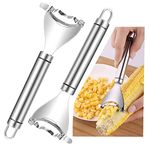 2 Pcs Corn Peeler Corn Planer Thresher Stainless Steel Corn Peeler for Corn On The Cob Corn Kernel Remover Tool Magic Corn Stripper Tool Corn Cutter Corn Scraper with Ergonomic Handle for Kitchen¡­