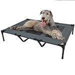 Easipet Grey Elevated Dog Bed Pet Cat Mesh Raised Camping Cot Indoor Outdoor 4 sizes (XLarge - 122 x 91 x 23cm)