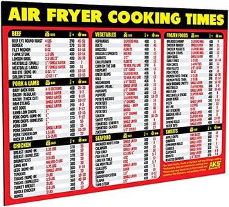 Air Fryer Magnetic Cheat Sheet - Large Print Easy to Read Airfryer Accessory - Air Fryer Cooking Times Chart Magnet, Air Fryer Cookbook Guide, Air Fryer Cheat Sheet, Air Fryer Oven Accessories (Red)