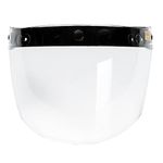 Universal Clear Open Face Helmet Visor Wind Shield Lens with 3 Snaps - Ideal for Wind Protection