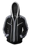 WANHONGYUE Anime Sword Art Online Kirito SAO 3D Print Hoodie Jacket Mens Full-Zip Hooded Sweatshirt Coat Hoody Jumpers 665/2 XL