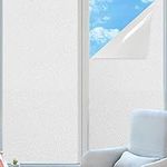 Wisomhome Blackout Window Film in White 100% Blocking The Light Privacy Window Film Static Cling Glue Free Anti-UV Opaque Film Darkening Room for Baby Nursery Window.White,17.5"X78.7"(44.5X200cm)