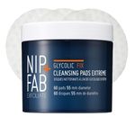 NIP + FAB Glycolic Fix Night Pads Extreme – 5% Glycolic Acid Exfoliating Facial Pads with Salicylic Acid (BHA) for Resurfacing, Deep Pore Clearing & Skin Radiance, 60 Pads