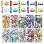 700 PCS Rondelle Spacer Beads Rhinestone Spacer Beads Spacers for Beaded Pens Rhinestone Beads for Jewelry Making Crystal Bead Spacers for Bracelets for Jewelry Making Necklaces Pendants (10 Colors)