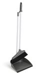BH | Dustpan and Brush Set | Long Handled | Grey | 1-Set | Upright Large Dustpan and Broom Combo Set | for Household Cleaning, Sweeping Brush for Home, Kitchen, Office, Lobby - by BEST HOUSE