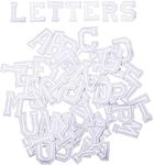 AXEN 52pcs Alphabet A to Z Patches, Iron on Sew on Letters for Clothes, Classic White