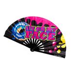 Kandies World Custom Festival Folding Hand Fan - Unique Designs, Made of Bamboo, Clacking Sound, Lightweight - Perfect Rave and Festival Accessory!… (Sit on my face)