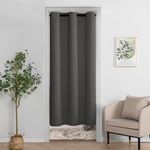 XWZO Door Curtain for Doorway Privacy and Bedroom Closet, 63 Inches Long Blackout and Thermal Insulated Doorway/Window Curtain Grommet Top, 1 Panel, W42 X L63, Grey