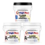 Magic Resin Clear Floor Epoxy Resin for Garages, Basements, Warehouses, Retail Stores and More | Highly Durable Resistant to Scratches, Spills, Stains | 3 Gallon Kit 11.3 L (2 Gal. A + 1 B)