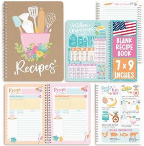Hadley Designs Blank Recipe Book to Write in Your Own Recipes - Spiral Recipe Notebook, Cookbook Blank Journal, Make your Own Cookbook, Recipes Notebooks to Write in, Graduation Gifts 2026