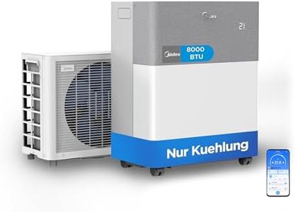 Midea Portasplit Cool Mobile Klimaanlage, nur Kühlung, A++, 8000 BTU 2, 3kW, für Räume bis zu 28 m² / 70 m³, nur 38 dB(A) im Silent-Modus