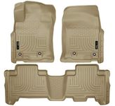 Husky Liners Weatherbeater Floor Mats | Fits 2013-2024 Toyota 4Runner; 2014-2024 Lexus GX460 | Front & 2nd Row, 3-pc Tan - 99573