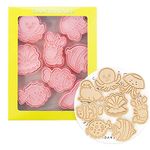 8 Pieces Cute Fish Octopus Cookie Cutters Shell Cookie Moulds For Baking Cookie Mould Press Shell Cookie Press Set Kitchen Tools Plastic Cookie Stamps (Marine Animals)