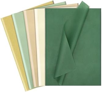 120 Sheets Gift Tissue Paper Bulk, Green Tissue Paper for Gift Bags Sage Green Gold Beige Wrapping Paper for Baby Shower Wedding Birthday Mother's Day Art Crafts, 14 x 20 Inch