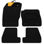 FSW - Tailored Mats - Fits FORD Focus - March 2011-2018 - Black Carpet - Anti Slip Mat - Non Slip Car Floor Mat, Fitted With Clips & Granulated Backing - 4 Pc Floor Mat Only