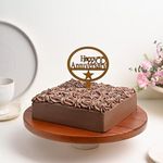 FlowerAura Anniversary Surprise Delicious Fresh Chocolate Anniversary Cake With Happy Anniversary Topper Gift's For Girlfriend, Boyfriend, Husband, Wife, Parents, Friends (Same Day Delivery) (1Kg)