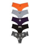 Victoria's Secret PINK Women's No Show Thong Underwear, Panties for Women, Multi Pack (XS-XXL), Halloween Pack, S