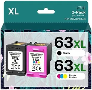 UTEFUL Remanufactured Ink Cartridges Replacement for HP Ink 63 63XL Compatible with OfficeJet 3830 4650 4655 5255 5258 5200 Envy 4510 4520 DeskJet 1110 3630 Printer (1 Black,1 Tri-Color)