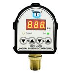 GamaTech Pressure Switch for Water Pump and Air Pump, Digital Adjustable Pressure Controller, 110V, 0-145 Psi, 1/2" Male Npt…