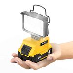 Ecarke Cordless Handheld Flashlight for DeWalt 18V/20V: LED Work Battery Light - 20W 2000LM Tools for Working in Dark Environments,Outdoor,Fishing,Gift,Job Site&Security Lighting(Only Tool)