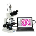 OMAX M83E Series Trinocular Lab Compound Microscope - 40X-2500X Magnification - Adjustable Microscope with 5MP Digital Eyepiece Camera