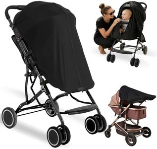 PewinGo Universal Stroller Sun Shade Cover, UPF50+ Blocks 99% UV Rays, Zipper Design Baby Sleep Shield, Breathable Double Layer, Insect & Wind Protection for Pram, Pushchair, Buggy & Travel Stroller