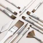 Acrylic Paint Brushes Artist Paint Brush Set of 15 Acrylic Oil Paint Brushes Set for Acrylic, Oil, Watercolor and Gouache with Painting Knife