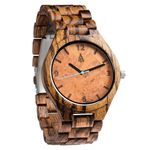 Treehut Wooden Watches for Men, Japanese Quartz Movement, Stylish Exotic Wrist Watch with Adjustable Stainless Steel Buckle, Wooden Straps, Made from Wood, Montre Pour Hommes