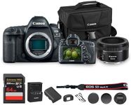 Canon EOS 5D Mark IV DSLR Camera 30.4MP Full Frame with 4K Video, Dual Pixel AF, Wi-Fi, GPS | Pro Photography Camera for Portraits, Landscapes, and Video + Canon 50mm f/1.8 Lens + Bag + 64GB Card