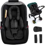 Newborn Car Seat Head Support with 3 Strap Covers, 2-in-1 Reversible Infant Car Seat Insert, Thickened Car Seat Cushion for Baby, Carseat Head Support for Preemie to Infant, Stroller Cushion for Swing