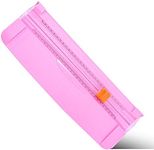 Portable Paper Cutter Guillotine Paper Trimmer Scrapbooking with Security Safeguard for Standard Cutting of A4 A5 Paper, Photos or Labels - Pink