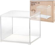 ROBOTIME Dust Cover for Miniature House Kit 27x22x22.5 cm, Stackable Acrylic Display Case with Door Dustproof Prevention