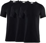 Thread Linens 3 Pack Mens Thermals T Shirt, Body Warmer Base Layer Thermal Underwear Mens Thermal Top for Men Size S-XXL (Black, S)