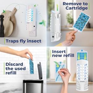 VEYOFLY Indoor Insect Trap – Plug-In Fruit Fly & Mosquito Catcher, 2 Devices + 4 Glue Boards