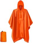 Hooded Rain Poncho for Adult with P