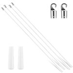 Bokon 4 Pcs Blinds Wand Replacement with Hook and Handle White Fiberglass Long Vertica Blind Wand for Windows Curtain Door Shades Opener Accessory (36 Inch)