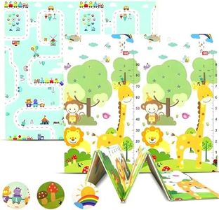 Babybaipro - Alfombra Bebe Acolchada Plegable 200x180x1 cm, Colchoneta Infantil Reversible XPE, Impermeable, No Tóxica, Tapete Juegos Actividades Regalo Niña-Niño Cumpleaños Navidad. Baby PlayMat