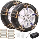 Snow Tire Chains, Universal Car Emergency Anti Slip Snow Chains, 6 Pack Winter Security Tire Chains Tire Width 195-225mm(7.6-8.9 inch) for Most Cars/SUV/Trucks 100% TPU(Medium)