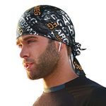 Arcweg Cycling Pirate Bandana Skull Cap Hat Sweat Wicking Beanie Sun UV Protection Quickly Dry Under Helmet Cycling Headscarf Headwrap for Men & Women Outdoor Sports Orange