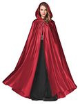 BEAUTELICATE Women's Wedding Hooded Cape Bridal Cloak Poncho Full Length Red