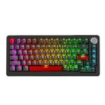 DrunkDeer A75 Pro Magnetic Switch Keyboard Rapid Trigger Mechanical Gaming Keyboard Adjustable Actuation Hall Switches RGB Compact TKL 82Keys USB Wired PBT Keycap, with Knob