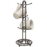 HOME BASICS Scroll Collection Mug Tree, Bronze