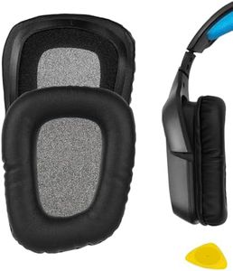 Geekria QuickFit Replacement Ear Pads for Logitech G35, G930, G430, F450 Headphones Ear Cushions, Headset Earpads, Ear Cups Cover Repair Parts (Black)