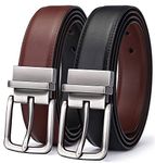 BULLIANT Men's Belt, Reversible Belt 1.25" for Mens Golf Dress Pants Shirts,Adjustable Trim to Fit,Black & Brown,Black/Light Brown 73,115cm/38"-40" Waist Adjustable