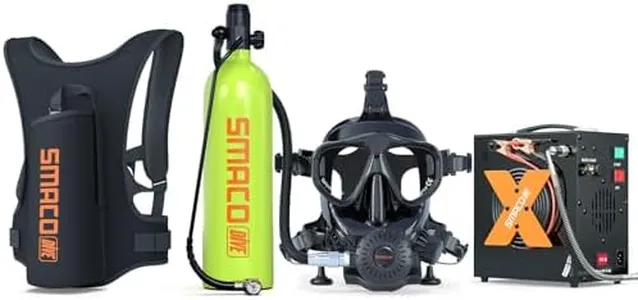 SMACO Mini Scuba Tank for Shallow Water Diving 1.9L Scuba Cylinder Diving Tank Kit Provide 25-30 Minutes Breath Support for Underwater Recreation/Diving Practice/Water Rescue/Backup Air, Set C-Green
