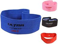 ULTRA FITNESS Hip Circle Glute Resistance BOOTY Band Premium Elastic Fabric LATEX FREE Pilates (Blue L2 = Intermediate, L/XL)