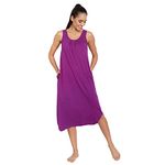 BLAZON Women's Cotton Hosiery Maxi Night Wear with Pockets (13010_BLZ_POLKA_VDV_01_5XL_Vivid Violet_5XL)